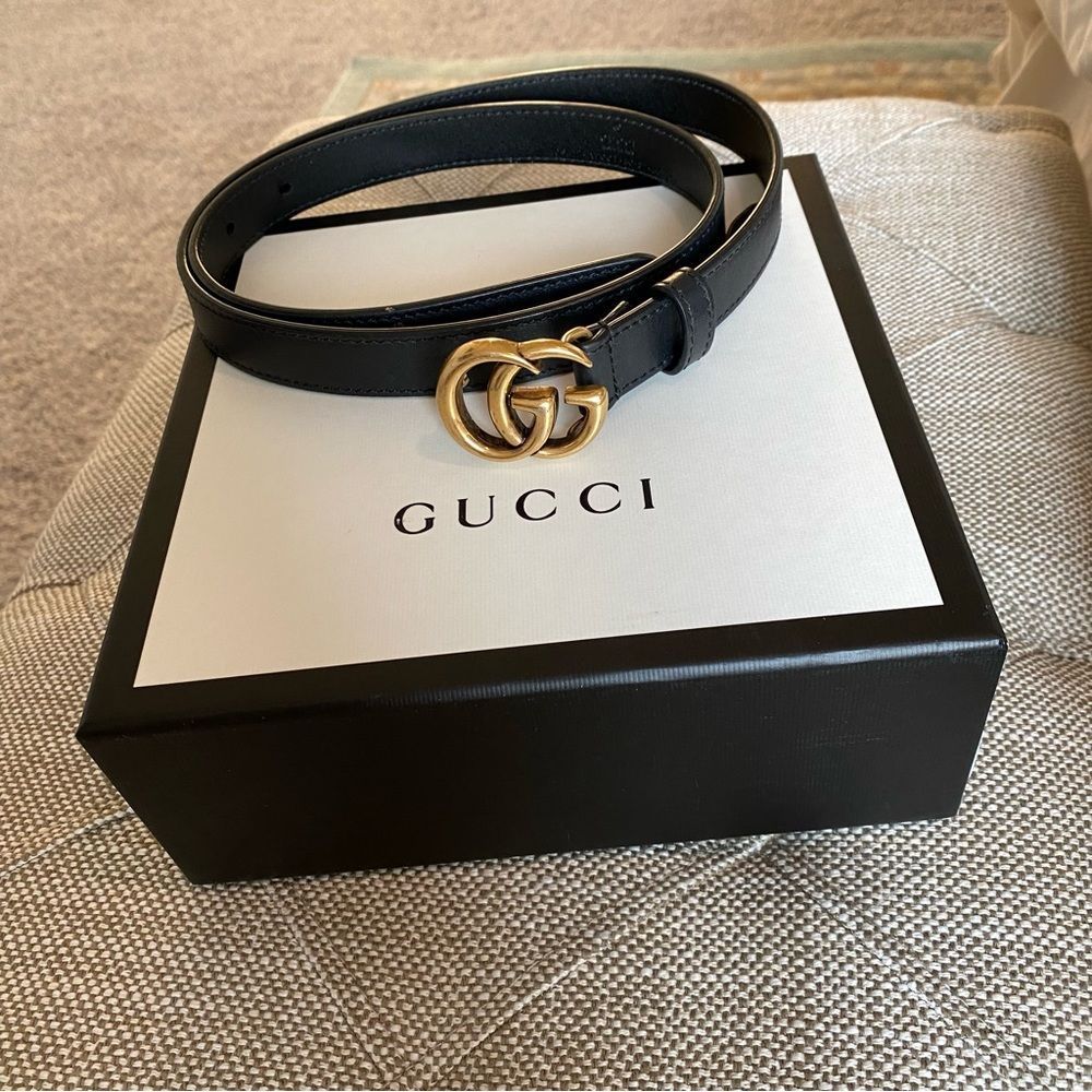 GUCCI Leather Belt with Double G Buckle MAKE ME AN OFFER